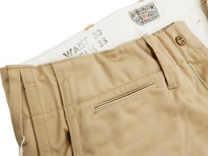 Buzz Rickson's Men's Original Spec Chinos 8.2 oz. Cotton Twill High-Rise Slimmer Straight Fit Military Chino Trousers with Zipper Fly Made in Japan (BR40025, 01 Beige, One Wash)