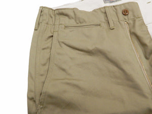 Buzz Rickson's Men's Original Spec Chinos 8.2 oz. Cotton Twill High-Rise Slimmer Straight Fit Military Chino Trousers with Zipper Fly Made in Japan (BR40025, 02 Khaki One Wash)