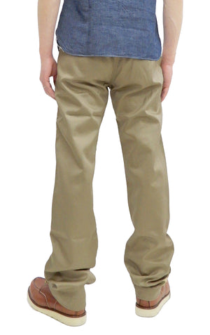 Buzz Rickson's Men's Original Spec Chinos 8.2 oz. Cotton Twill High-Rise Slimmer Straight Fit Military Chino Trousers with Zipper Fly Made in Japan (BR40025, 02 Khaki One Wash)