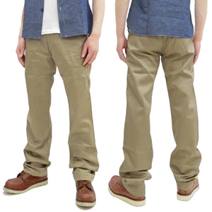 Buzz Rickson's Men's Original Spec Chinos 8.2 oz. Cotton Twill High-Rise Slimmer Straight Fit Military Chino Trousers with Zipper Fly Made in Japan (BR40025, 02 Khaki One Wash)