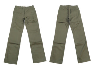 Buzz Rickson's Men's Original Spec Chinos 8.2 oz. Cotton Twill High-Rise Slimmer Straight Fit Military Chino Trousers with Zipper Fly Made in Japan (BR40025, 03 Olive One Wash)