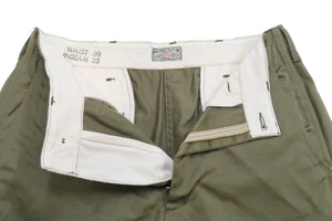 Buzz Rickson's Men's Original Spec Chinos 8.2 oz. Cotton Twill High-Rise Slimmer Straight Fit Military Chino Trousers with Zipper Fly Made in Japan (BR40025, 03 Olive One Wash)