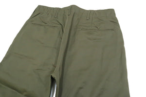 Buzz Rickson's Men's Original Spec Chinos 8.2 oz. Cotton Twill High-Rise Slimmer Straight Fit Military Chino Trousers with Zipper Fly Made in Japan (BR40025, 03 Olive One Wash)