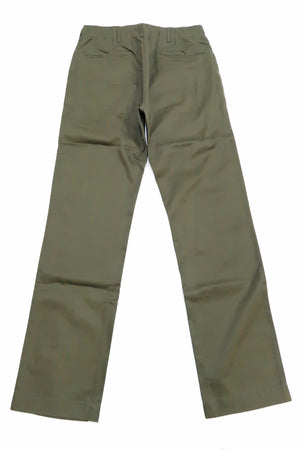 Buzz Rickson's Men's Original Spec Chinos 8.2 oz. Cotton Twill High-Rise Slimmer Straight Fit Military Chino Trousers with Zipper Fly Made in Japan (BR40025, 03 Olive One Wash)