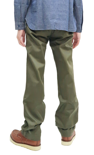 Buzz Rickson's Men's Original Spec Chinos 8.2 oz. Cotton Twill High-Rise Slimmer Straight Fit Military Chino Trousers with Zipper Fly Made in Japan (BR40025, 03 Olive One Wash)