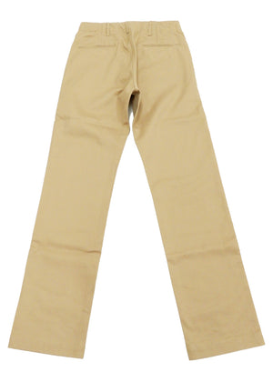Buzz Rickson's Men's Original Spec Chinos 8.2 oz. Cotton Twill High-Rise Slimmer Straight Fit Military Chino Trousers with Zipper Fly Made in Japan (BR40025, 01 Beige, One Wash)