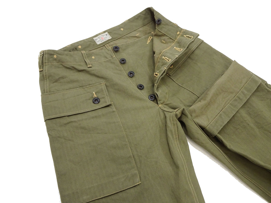 Buzz Rickson Cargo Pants Men's USMC P44 Combat Trousers HBT P-44 Monkey Pants BR42340 Olive