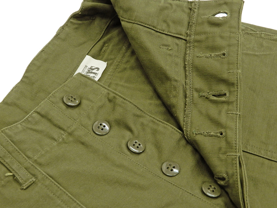 Buzz Rickson Men's Military Shorts inspired by U.S. Army OG-107 Trousers BR51735 Olive