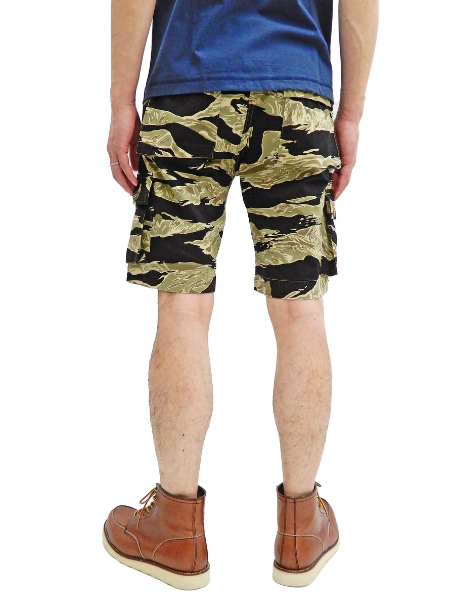 Buzz Rickson Men's Military Cargo Shorts Golden Tiger Camouflage Pattern BR51904