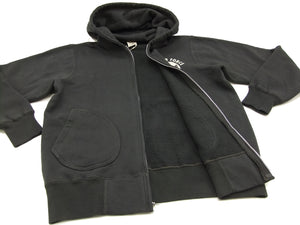 Buzz Rickson Hoodie Men's USAAF Insignia Hoodie Zip Front Hooded Sweatshirt BR65599 Faded-Black