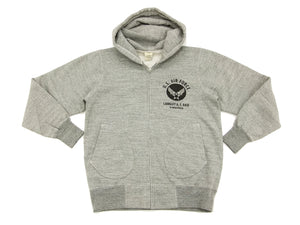 Buzz Rickson Hoodie Men's USAAF Insignia Hoodie Zip Front Hooded Sweatshirt BR65599 Heather-Gray