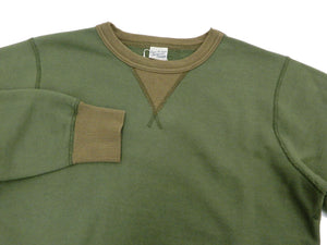 Buzz Rickson Plain Sweatshirt Men's Loop-wheeled Vintage Style BR65622 Faded-Olive