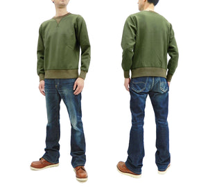 Buzz Rickson Plain Sweatshirt Men's Loop-wheeled Vintage Style BR65622 Faded-Olive
