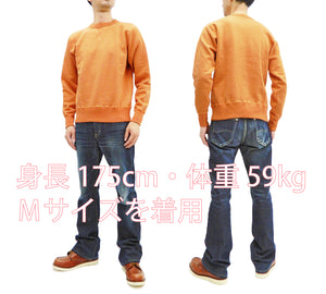 Buzz Rickson Plain Sweatshirt Men's Loop-wheeled Vintage Style BR65622 Faded-Orange