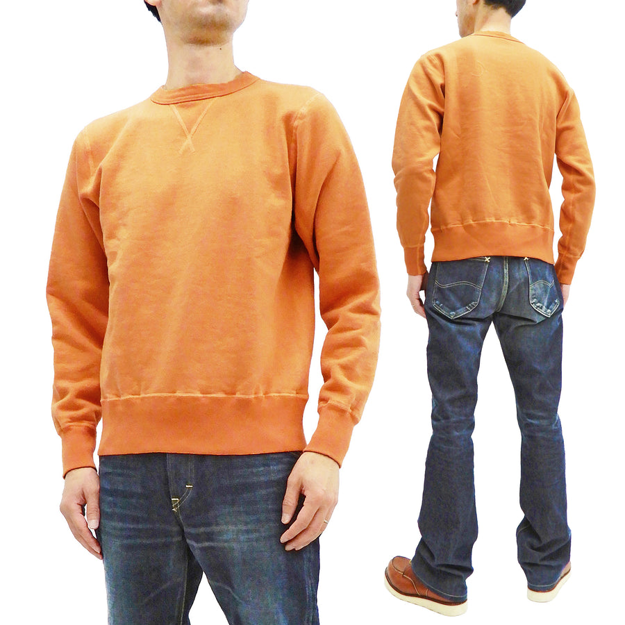 Buzz Rickson Plain Sweatshirt Men's Loop-wheeled Vintage Style BR65622 Faded-Orange