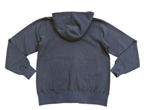 Buzz Rickson Hoodie Men's Plain Hoodie Zip Front Hooded Sweatshirt BR65623 Faded-Navy-Blue