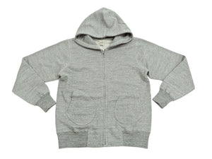 Buzz Rickson Hoodie Men's Plain Hoodie Zip Front Hooded Sweatshirt BR65623 Heather-Gray