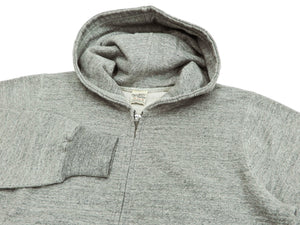 Buzz Rickson Hoodie Men's Plain Hoodie Zip Front Hooded Sweatshirt BR65623 Heather-Gray