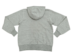 Buzz Rickson Hoodie Men's Plain Hoodie Zip Front Hooded Sweatshirt BR65623 Heather-Gray