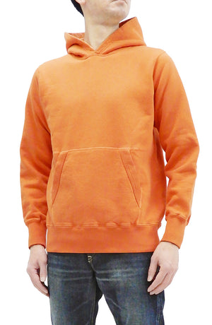 Buzz Rickson Plain Pullover Hoodie Men's Loop-wheeled Vintage Style Hooded Sweatshirt BR68914 159-Faded-Orange