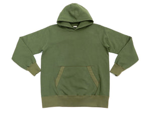 Buzz Rickson Plain Pullover Hoodie Men's Loop-wheeled Vintage Style Hooded Sweatshirt BR68914 149-Faded-Olive