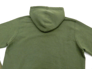 Buzz Rickson Plain Pullover Hoodie Men's Loop-wheeled Vintage Style Hooded Sweatshirt BR68914 149-Faded-Olive