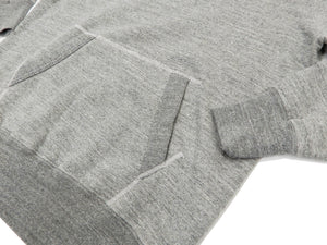 Buzz Rickson Plain Pullover Hoodie Men's Loop-wheeled Vintage Style Hooded Sweatshirt BR68914 113-Heather-Gray
