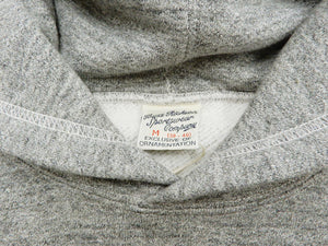 Buzz Rickson Plain Pullover Hoodie Men's Loop-wheeled Vintage Style Hooded Sweatshirt BR68914 113-Heather-Gray