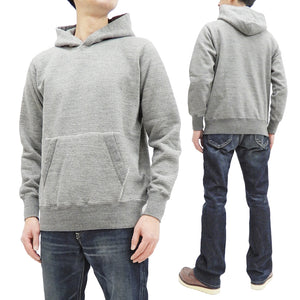 Buzz Rickson Plain Pullover Hoodie Men's Loop-wheeled Vintage Style Hooded Sweatshirt BR68914 113-Heather-Gray