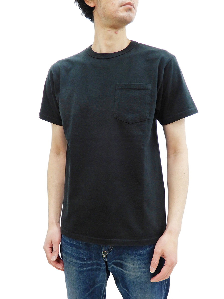 Buzz Rickson T-shirt Men's Short Sleeve Loopwheel Plain Pocket Tee BR78711 Black