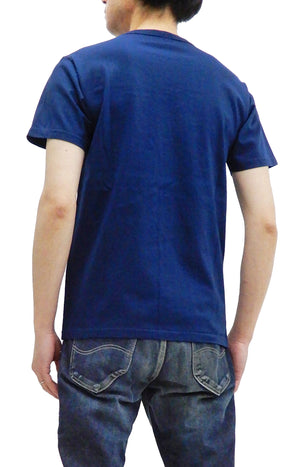 Buzz Rickson T-shirt Men's Short Sleeve Loopwheel Plain Pocket Tee BR78711 Navy-Blue