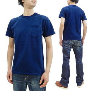 Buzz Rickson T-shirt Men's Short Sleeve Loopwheel Plain Pocket Tee BR78711 Navy-Blue