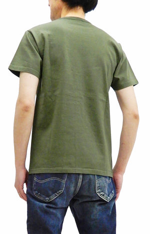Buzz Rickson T-shirt Men's Short Sleeve Loopwheel Plain Pocket Tee BR78711 Olive