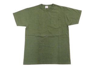 Buzz Rickson T-shirt Men's Short Sleeve Loopwheel Plain Pocket Tee BR78711 Olive