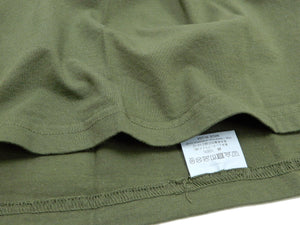 Buzz Rickson T-shirt Men's Short Sleeve Loopwheel Plain Pocket Tee BR78711 Olive