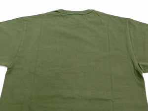 Buzz Rickson T-shirt Men's Short Sleeve Loopwheel Plain Pocket Tee BR78711 Olive