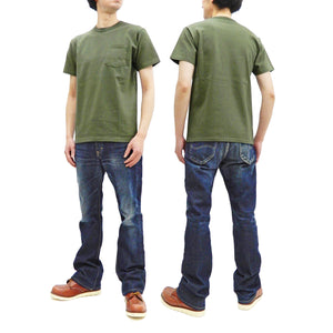 Buzz Rickson T-shirt Men's Short Sleeve Loopwheel Plain Pocket Tee BR78711 Olive