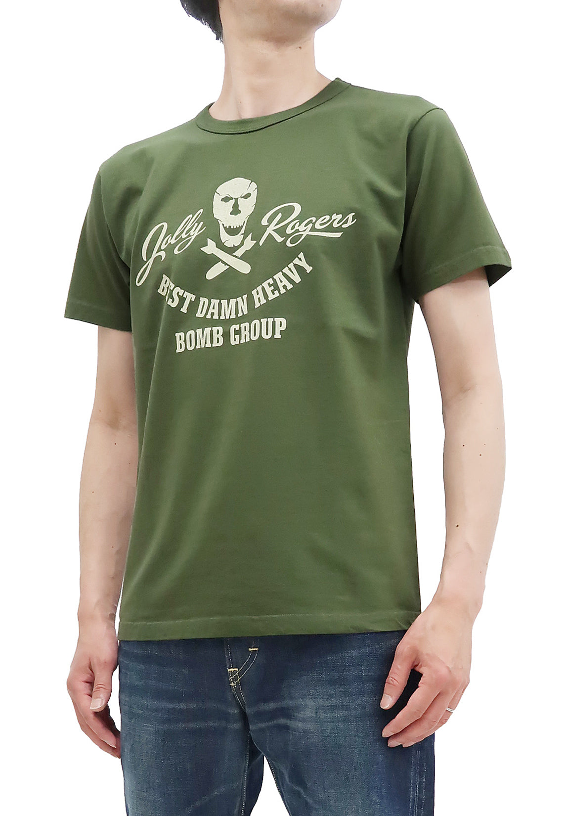 Buzz Rickson T-shirt Men's Military Graphic Short Sleeve Loopwheeled Tee  BR78907 149 Olive