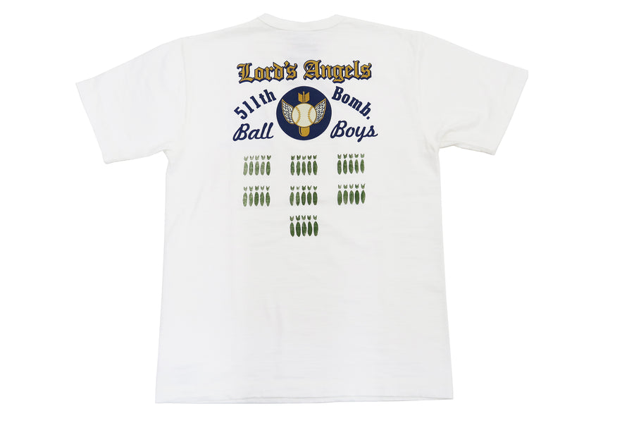 Buzz Rickson T-shirt Men's Military Graphic Short Sleeve Loopwheeled Slub Tee BR78958 White