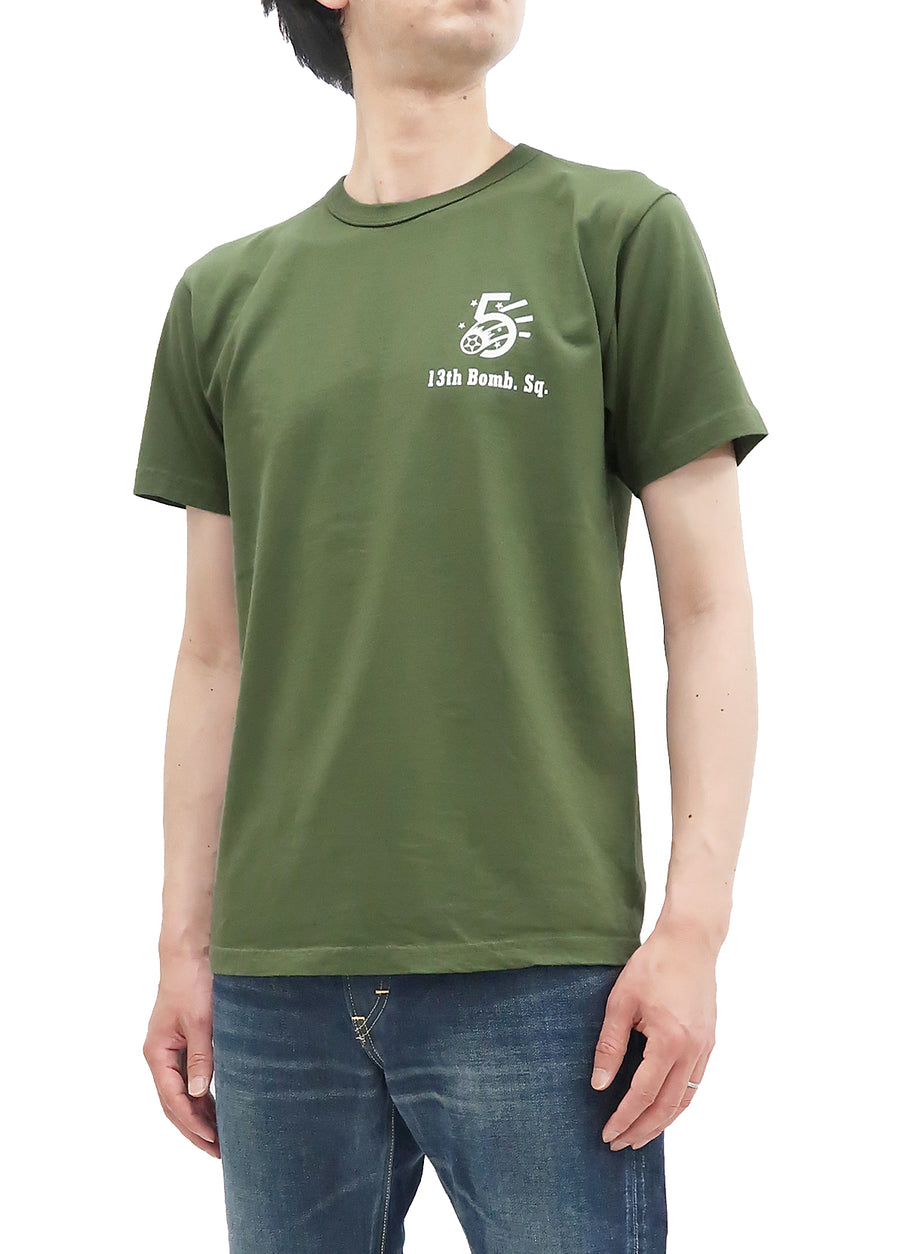 Buzz Rickson T-shirt Men's Military Graphic Short Sleeve Loopwheeled Tee BR78989 149 Olive