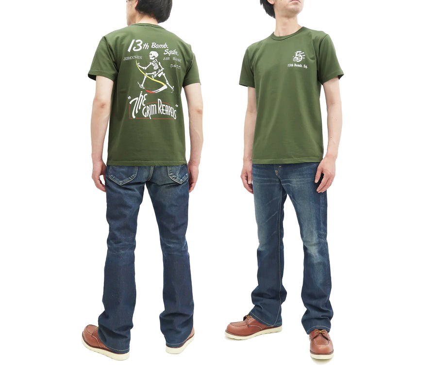 Buzz Rickson T-shirt Men's Military Graphic Short Sleeve Loopwheeled Tee BR78989 149 Olive