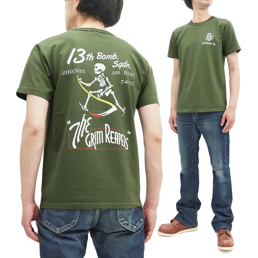 Buzz Rickson T-shirt Men's Military Graphic Short Sleeve Loopwheeled Tee BR78989 149 Olive