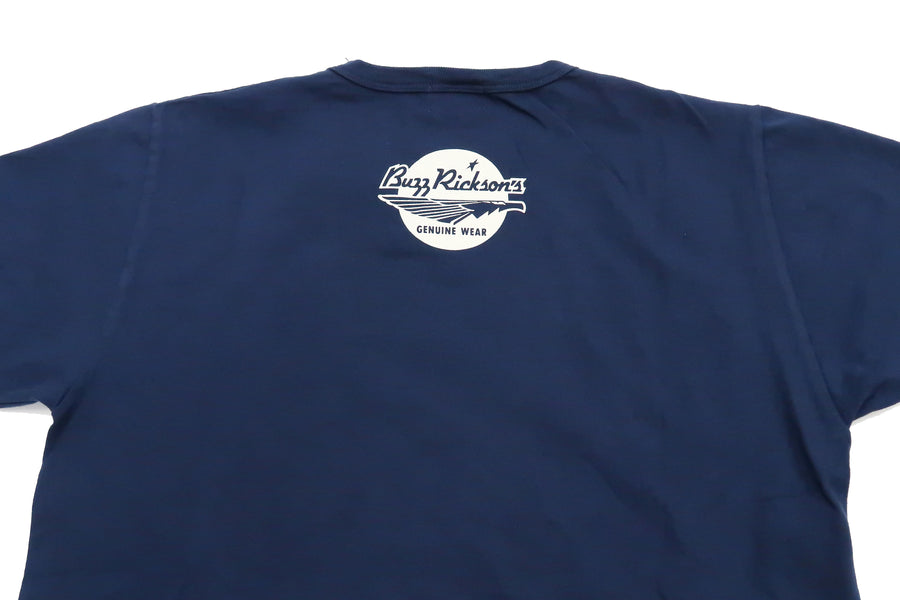 Buzz Rickson T-shirt Men's Snoopy Graphic Short Sleeve Loopwheeled Tee BR79049 128 Dark-Blue