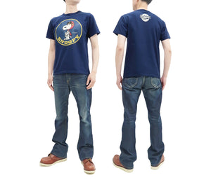Buzz Rickson T-shirt Men's Snoopy Graphic Short Sleeve Loopwheeled Tee BR79049 128 Dark-Blue