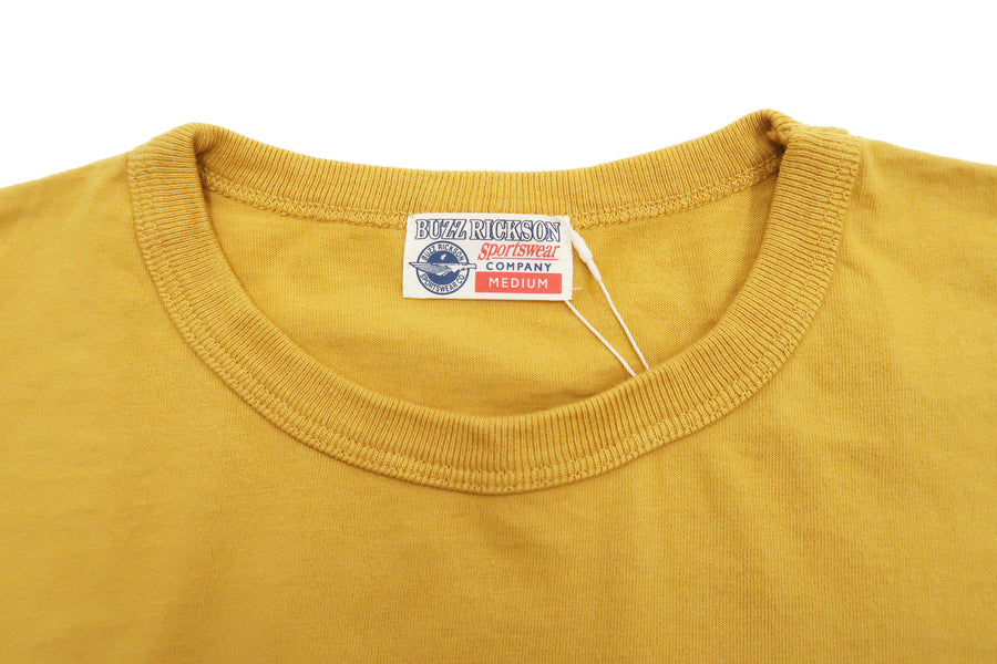 Buzz Rickson T-shirt Men's Snoopy Graphic Short Sleeve Loopwheeled Tee BR79049 155 Yellow