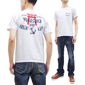 Buzz Rickson T-shirt Men's US Navy Base Yokosuka Military Short Sleeve Loopwheeled Tee BR79132 101 White