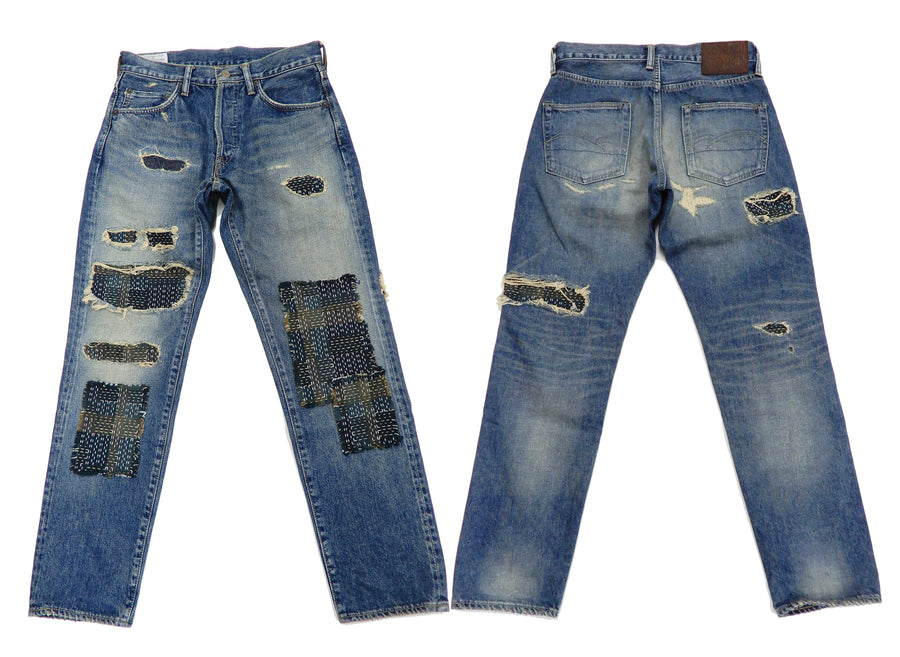 Studio D'artisan Boro Jeans Men's Slim Tapered Fit Sashiko Patched Denim D1832UA