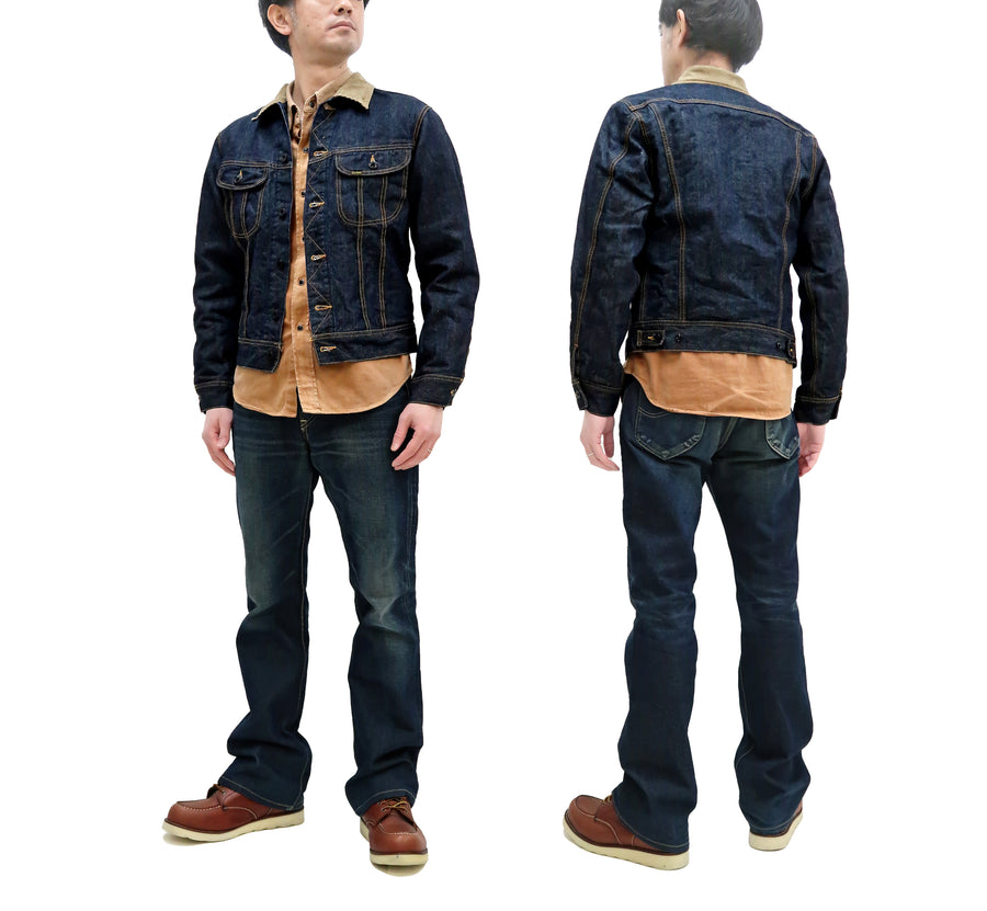 Studio D'artisan Blanket Lined Denim Jacket Men's Modify Version of Lee 101 Storm Rider Jacket D4187 One-Wash