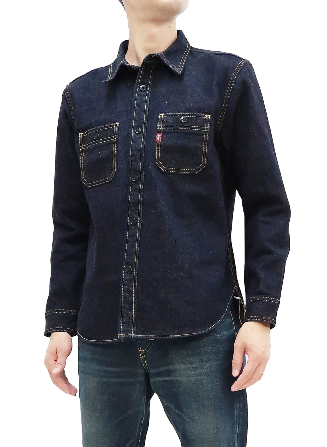 Studio D'artisan Denim Shirt Men's Long Sleeve 14 Oz. Heavy 