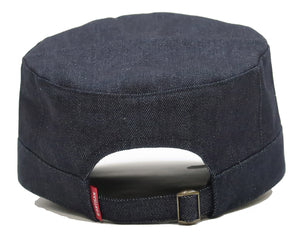 Studio D'artisan Denim Work Cap Men's Adjustable Flat Top Railroad Engineer Hat D7222